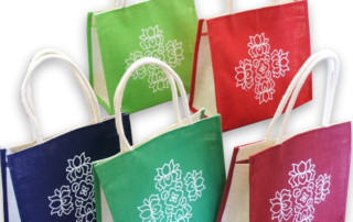 Kolam Print Jute bags